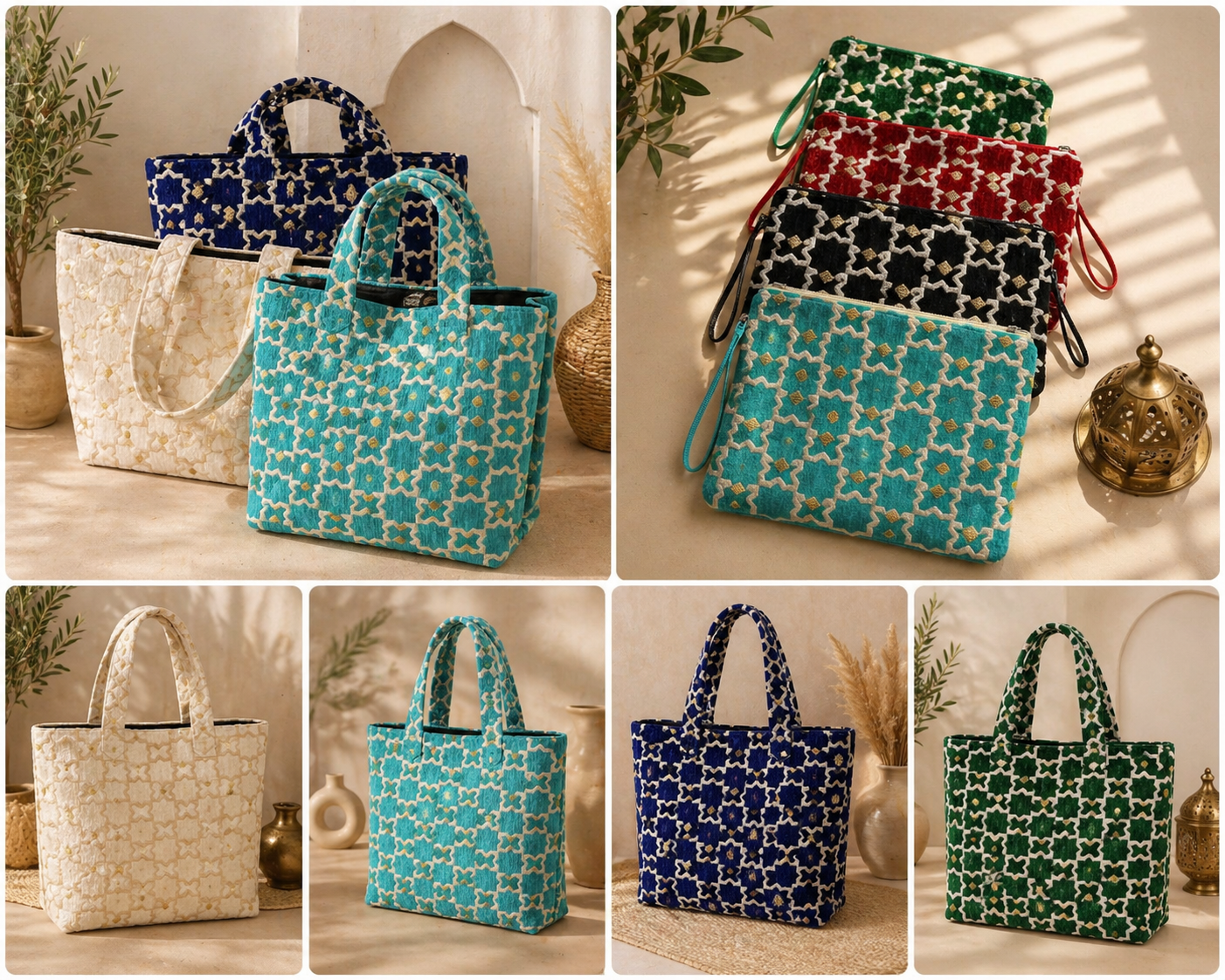 Moroccan Pattern Tote Bags & Pouches